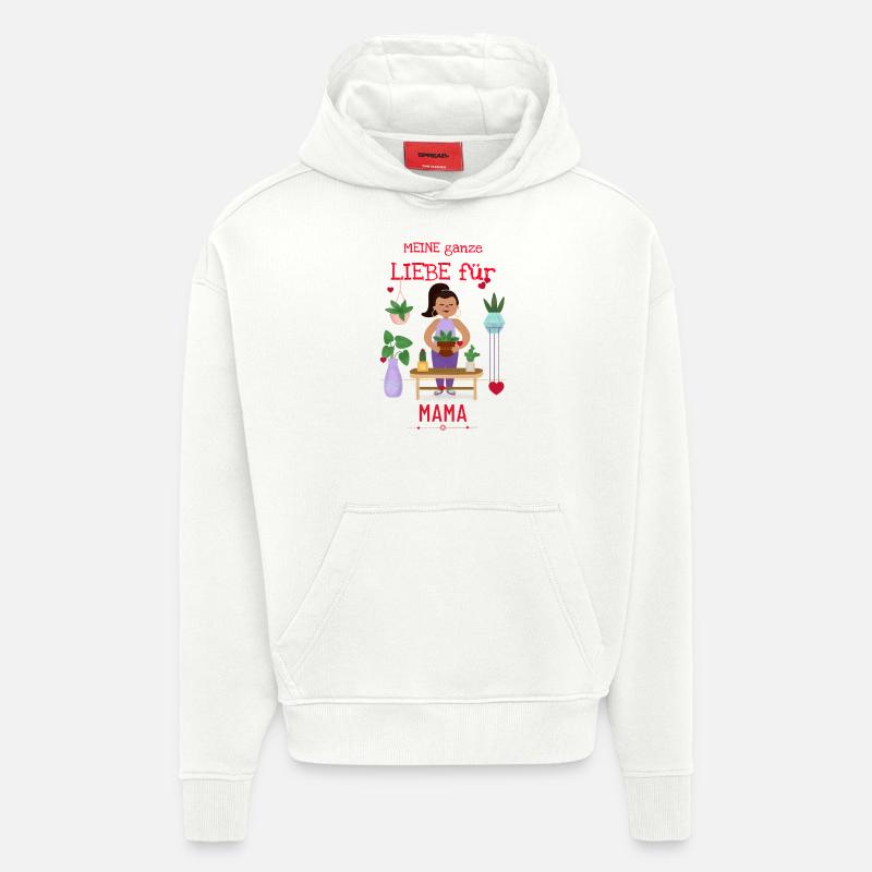 Tout mon amour pour maman - Sweat à capuche bio épais oversize fabriqué en UE - OFF WHITE
