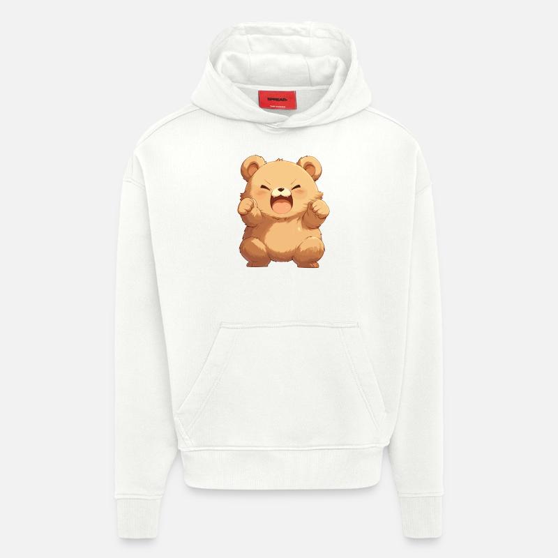 Ours Bären Bär - Sweat à capuche bio épais oversize fabriqué en UE - OFF WHITE