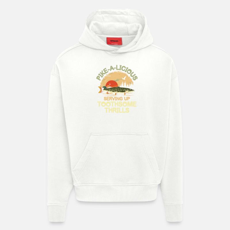 Pike-a-licious Serving Up Toothsome Thrills - Hoodie- made by SPREAD - OFF WHITE