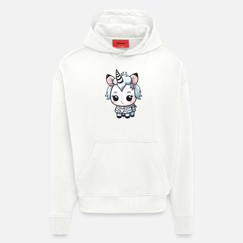 Einhorn Winter Comic Niedlich - Hoodie- made by SPREAD  - OFF WHITE