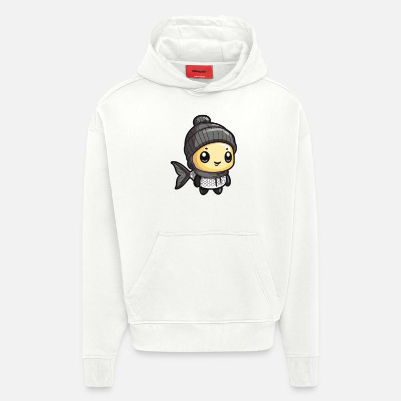 Fisch Winter Comic Niedlich - Hoodie- made by SPREAD  - OFF WHITE