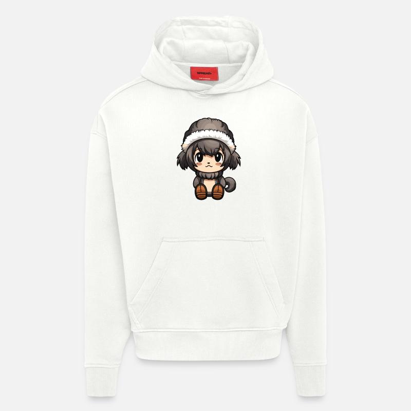 Affe Winter Comic Niedlich - Hoodie- made by SPREAD  - OFF WHITE