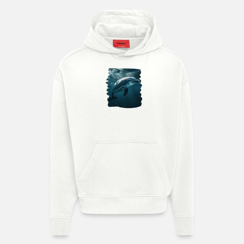 Dauphin Dauphins Dauphin - Sweat à capuche bio épais oversize fabriqué en UE - OFF WHITE