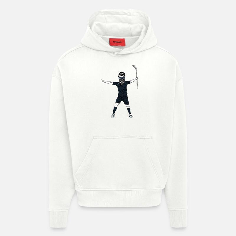 Joueur de crâne - Sweat à capuche bio épais oversize fabriqué en UE - OFF WHITE