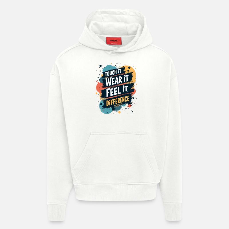 SENTEZ LA DIFFÉRENCE - Sweat à capuche bio épais oversize fabriqué en UE - OFF WHITE