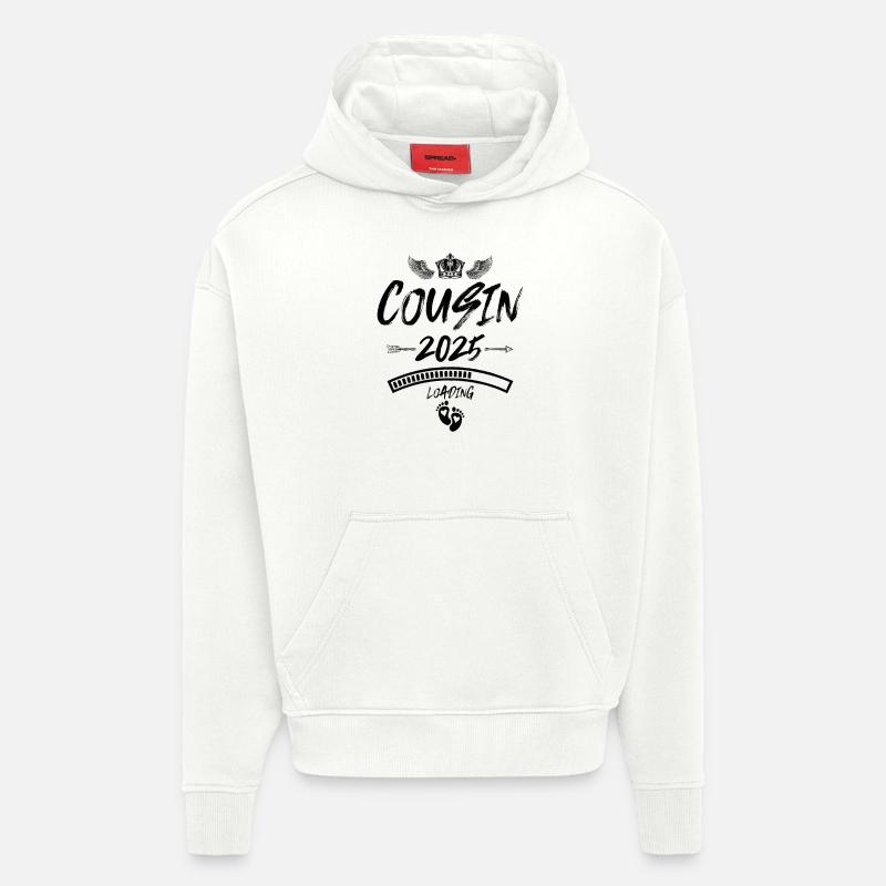 Cousin 2025 Loading Spruch - Hoodie- made by SPREAD  - OFF WHITE