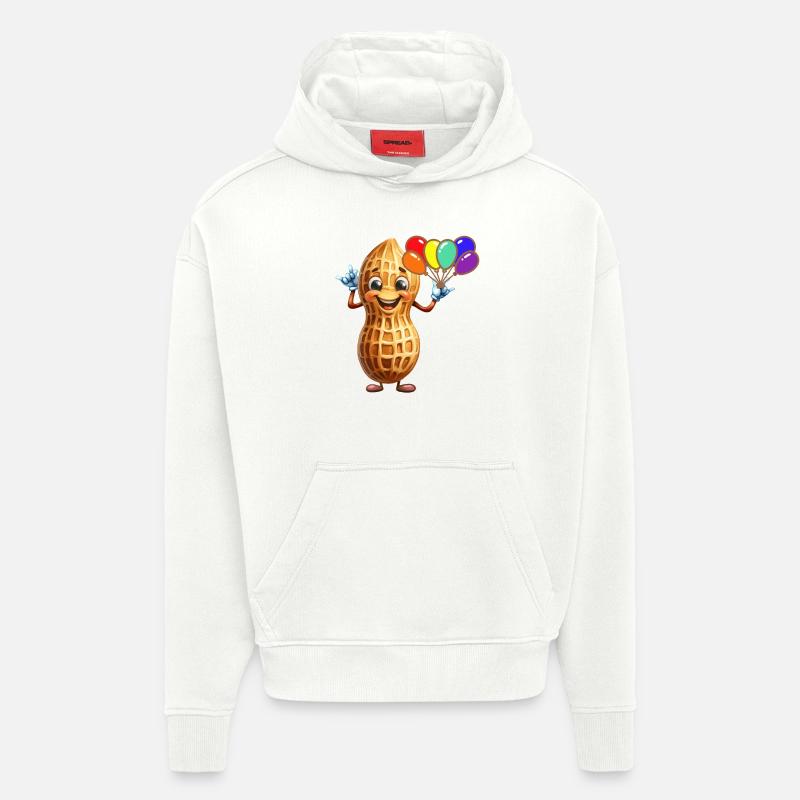Ballons cacahuète Cadeau d’anniversaire - Sweat à capuche bio épais oversize fabriqué en UE - OFF WHITE