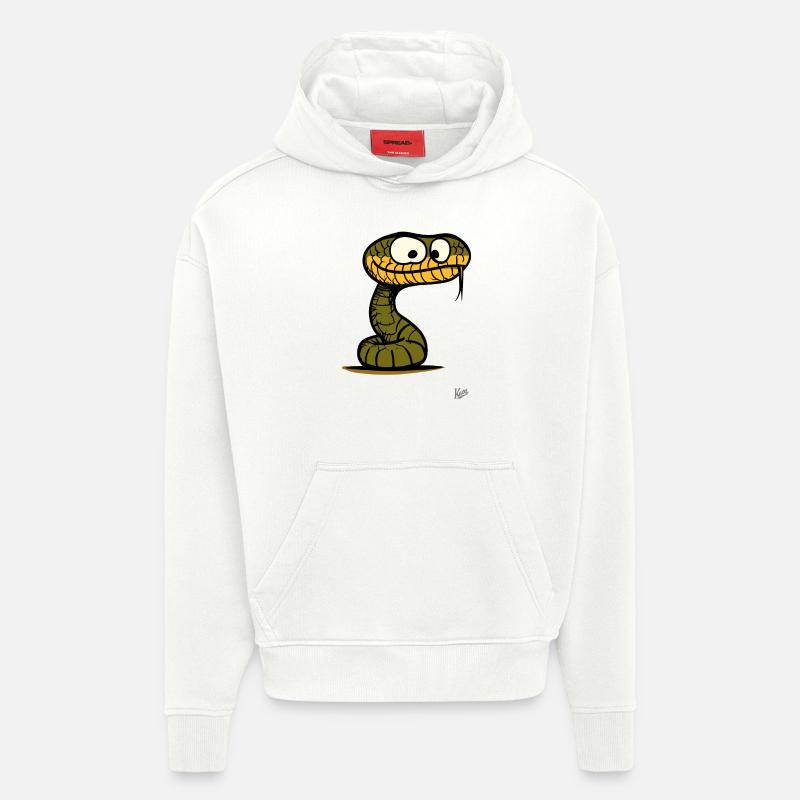 Stupide air drôle serpent - Sweat à capuche bio épais oversize fabriqué en UE - OFF WHITE