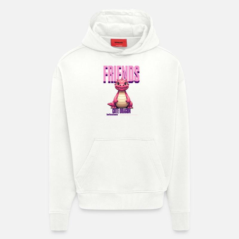 Süßer pinker Drache - Hoodie- made by SPREAD  - OFF WHITE