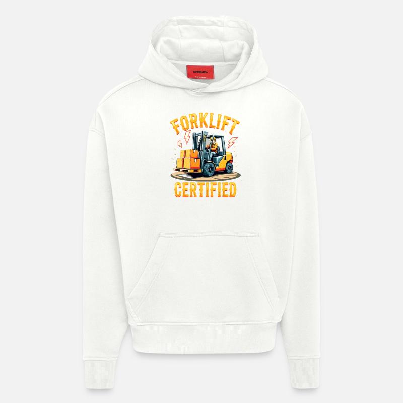 Forklift Certified Gabelstapler - Hoodie- made by SPREAD  - OFF WHITE