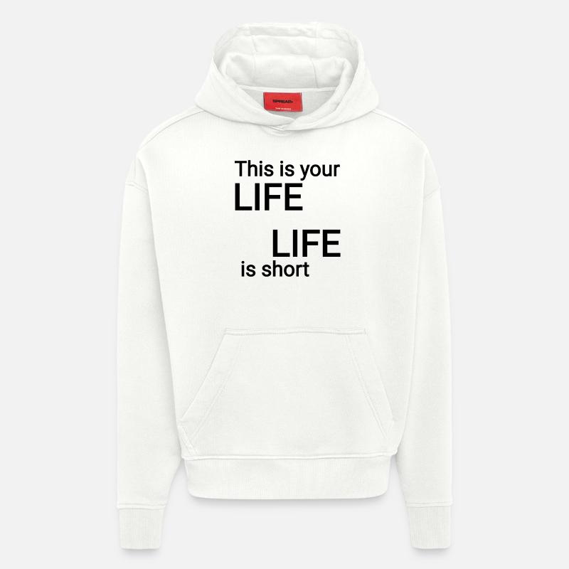 Votre texte de vie - Sweat à capuche bio épais oversize fabriqué en UE - OFF WHITE