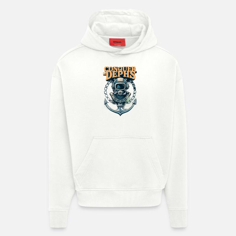 Conquer The Dephs - Hoodie- made by SPREAD  - OFF WHITE