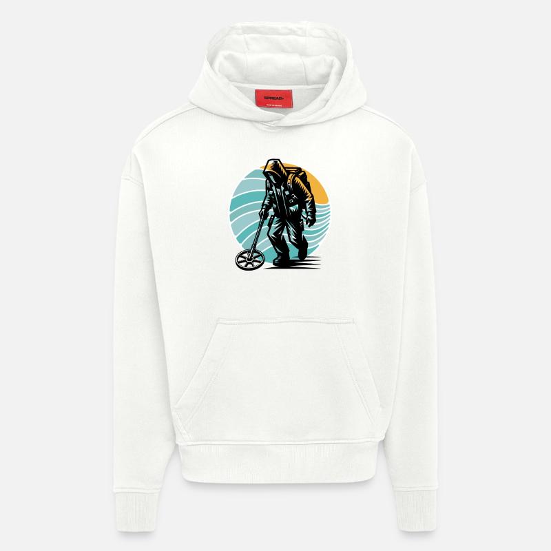 Détecteur de métaux de sonde - Sweat à capuche bio épais oversize fabriqué en UE - OFF WHITE