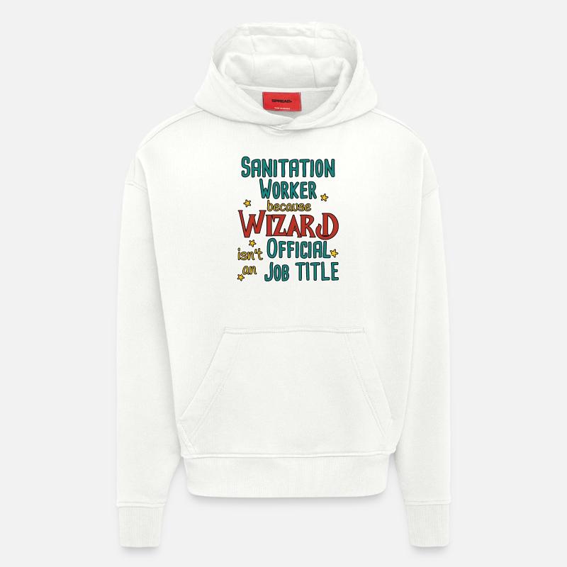 Assistant d’assainissement - Sweat à capuche bio épais oversize fabriqué en UE - OFF WHITE