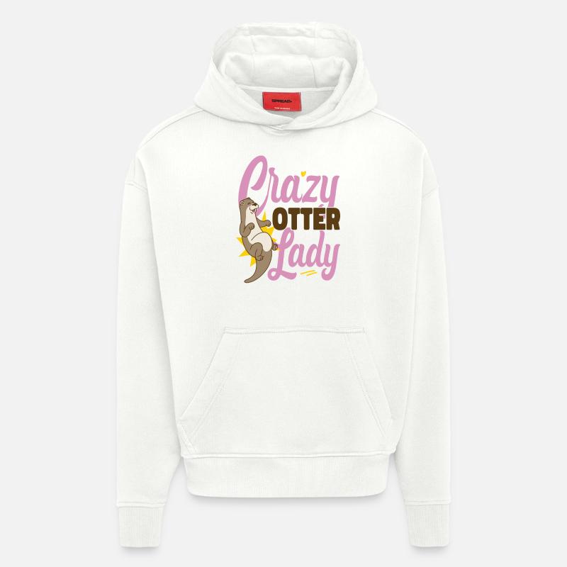 Loutre folle loutre dame - Sweat à capuche bio épais oversize fabriqué en UE - OFF WHITE