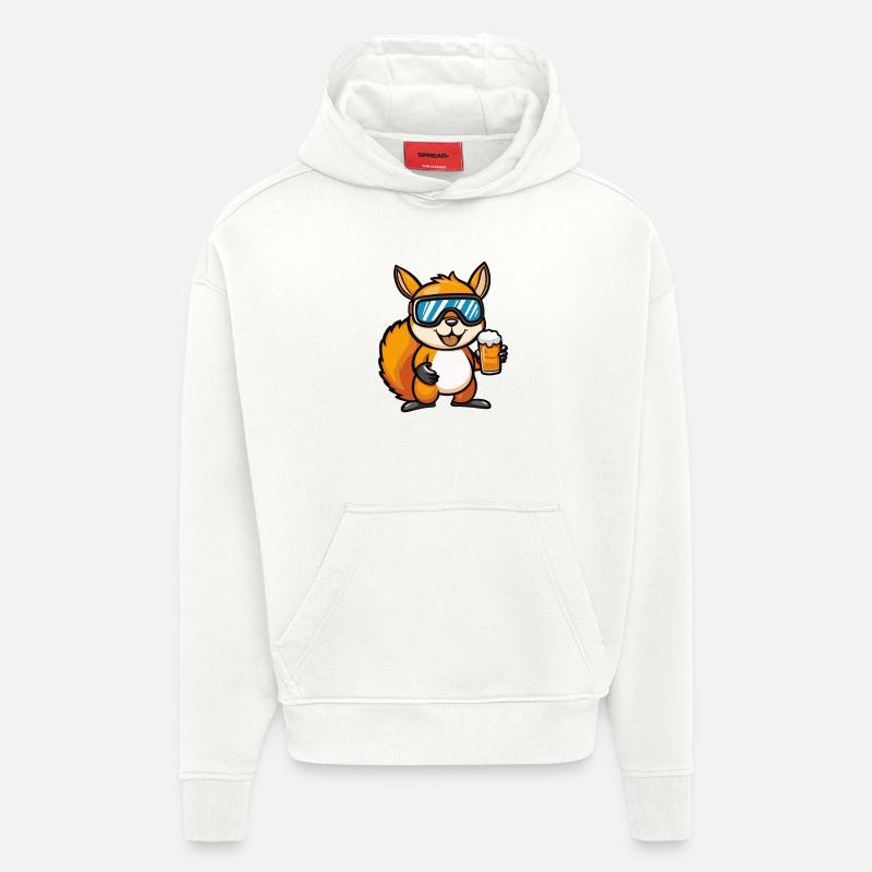 Eichhörnchen Ski Bier - Hoodie- made by SPREAD  - OFF WHITE