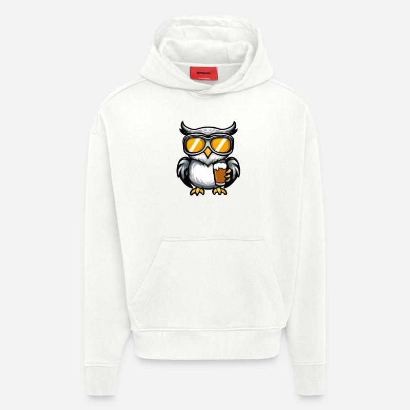 Eule Ski Bier - Hoodie- made by SPREAD - OFF WHITE