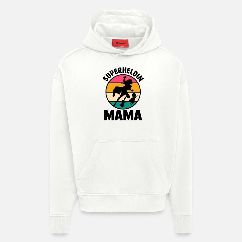 Mutter Superheldin Mama - Hoodie- made by SPREAD  - OFF WHITE