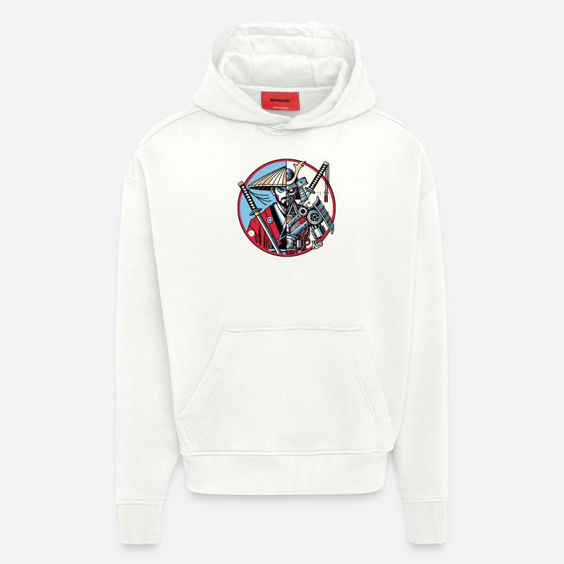 Samurai-Ronin oder Mecha-Shogun - Hoodie- made by SPREAD  - OFF WHITE