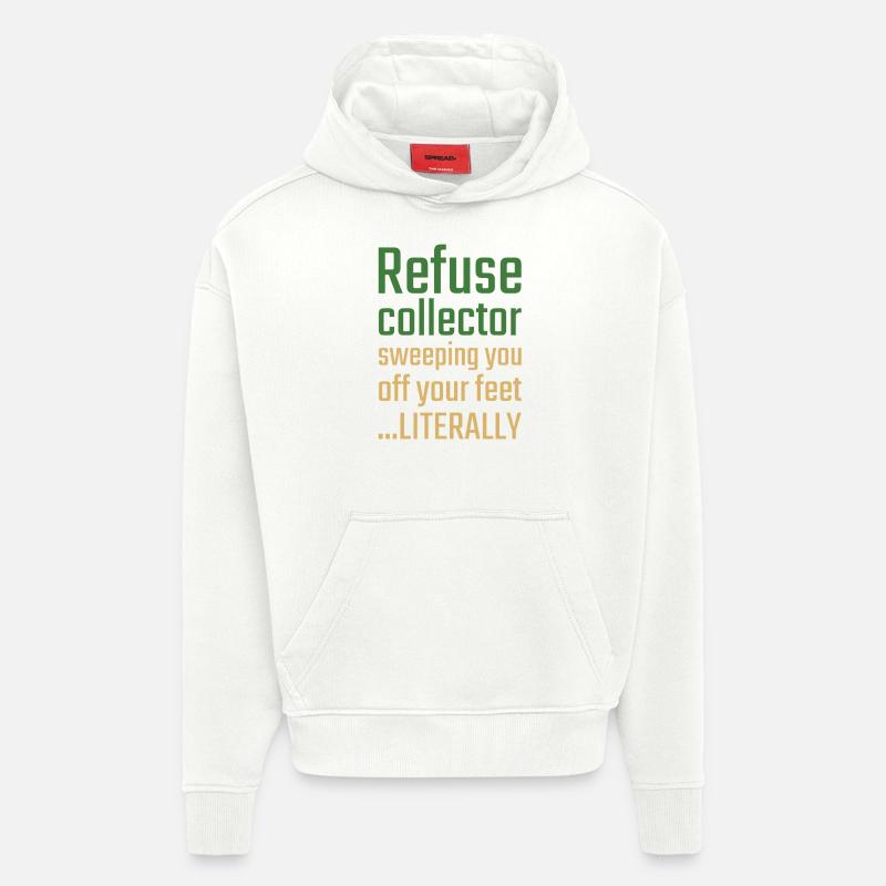 Rabouier Saint-Valentin Vous balaie - Sweat à capuche bio épais oversize fabriqué en UE - OFF WHITE