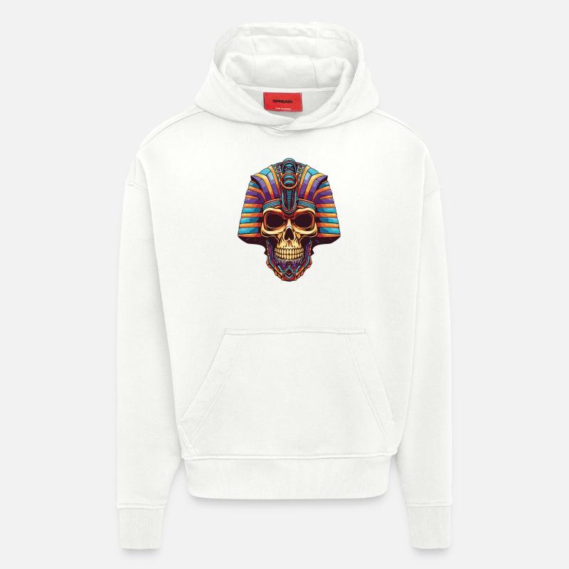 Crâne de pharaon - Sweat à capuche bio épais oversize fabriqué en UE - OFF WHITE