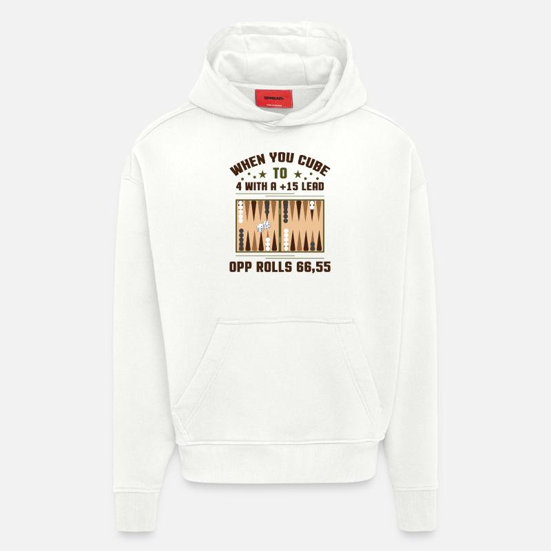 Backgammon Spiel - Hoodie- made by SPREAD  - OFF WHITE
