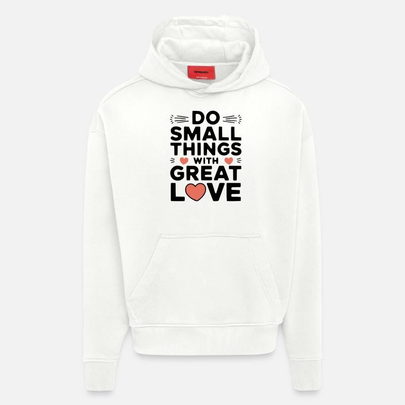 Compassion Humanité Motivation Empathie Gentillesse - Sweat à capuche bio épais oversize fabriqué en UE - OFF WHITE