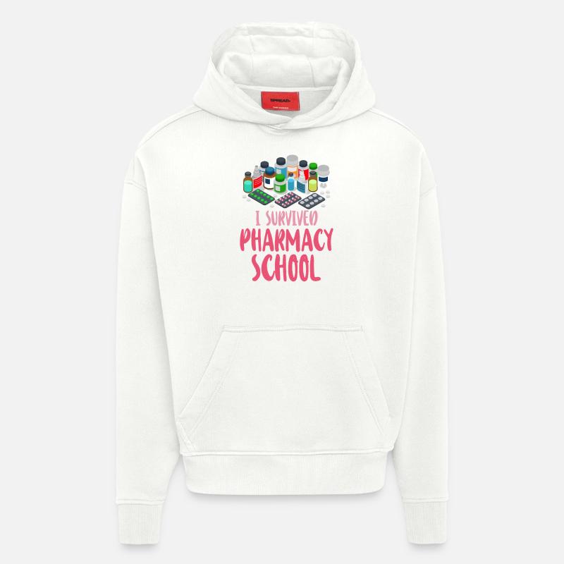 Technicien en pharmacie - Sweat à capuche bio épais oversize fabriqué en UE - OFF WHITE