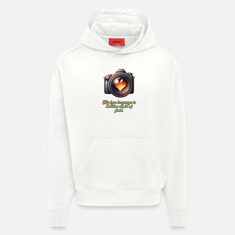 Déclaration d’amour dans le flou - Sweat à capuche bio épais oversize fabriqué en UE - OFF WHITE