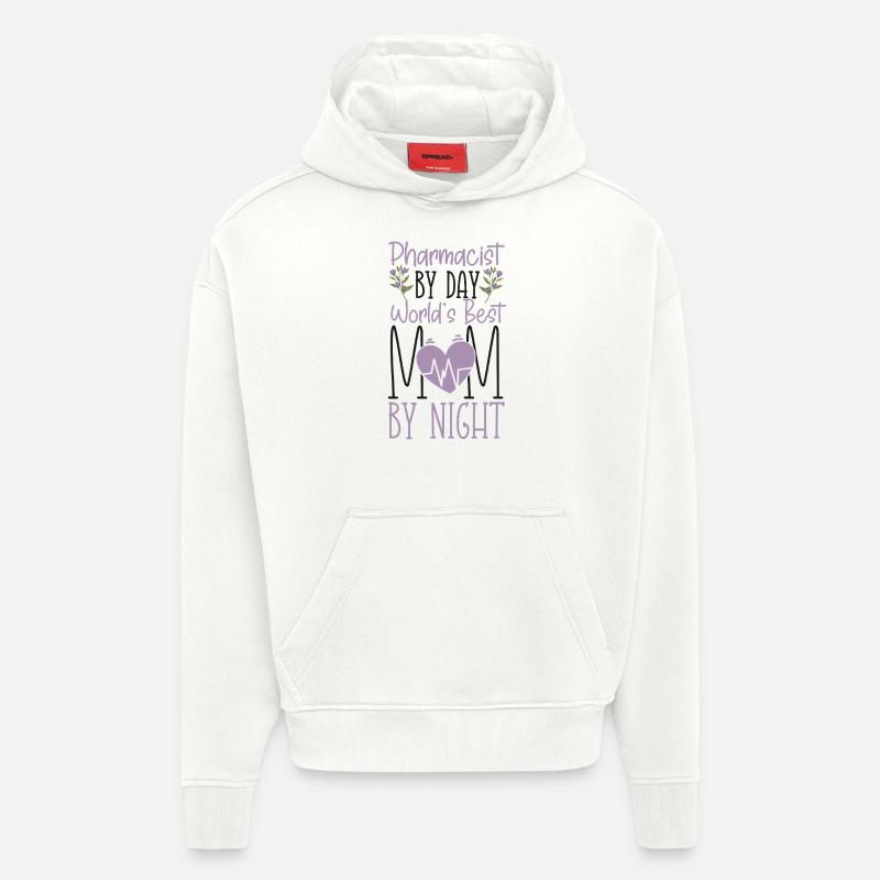 Technicien en pharmacie - Sweat à capuche bio épais oversize fabriqué en UE - OFF WHITE