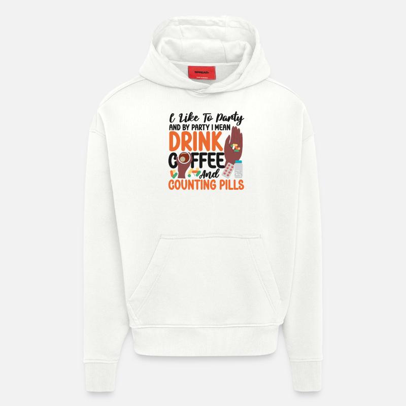 Technicien en pharmacie - Sweat à capuche bio épais oversize fabriqué en UE - OFF WHITE