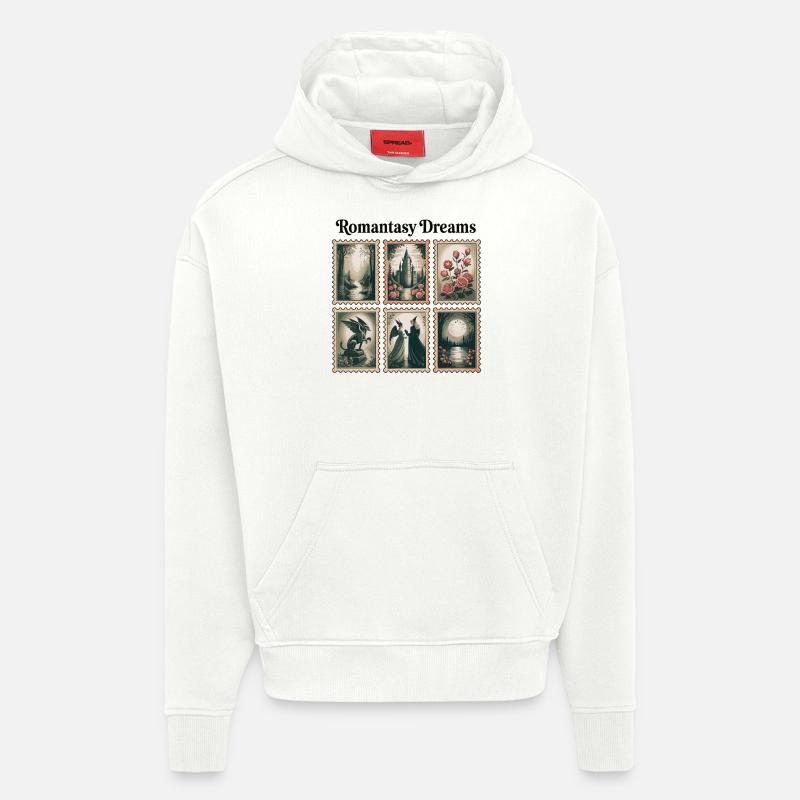 Timbres Magiques Romantasy - Sweat à capuche bio épais oversize fabriqué en UE - OFF WHITE