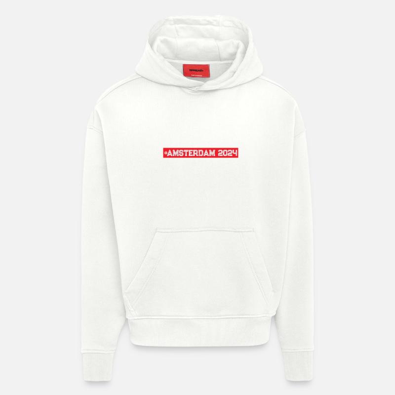 Amsterdam 2024 - Sweat à capuche bio épais oversize fabriqué en UE - OFF WHITE