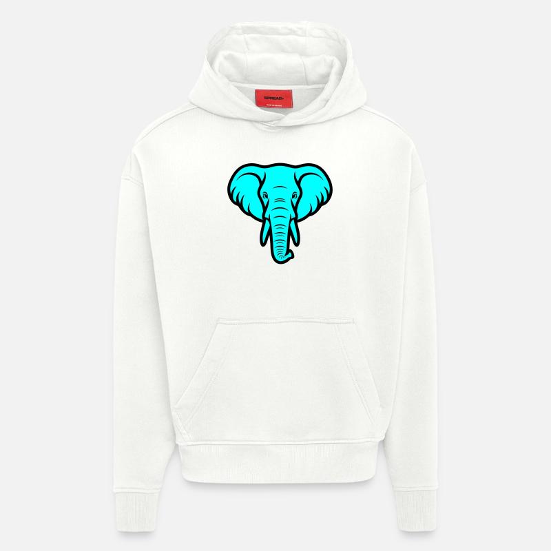 Elefant Kopf - Hoodie- made by SPREAD  - OFF WHITE