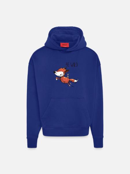 Soyez le renard sauvage avec la souris à cheval - Baby - Comic - Sweat à capuche bio épais oversize fabriqué en UE - OFF WHITE