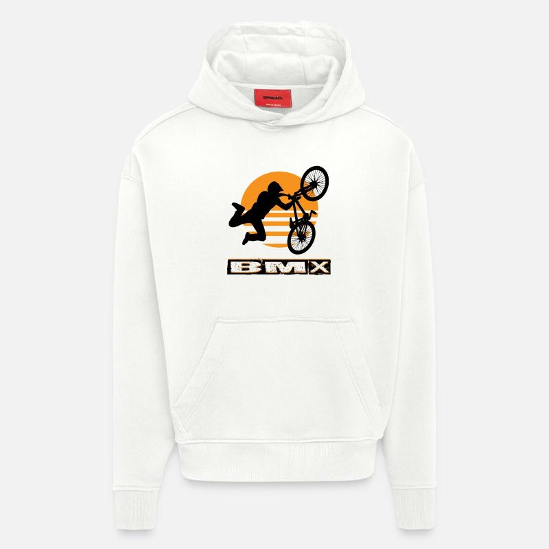 Vélo BMX - Sweat à capuche bio épais oversize fabriqué en UE - OFF WHITE