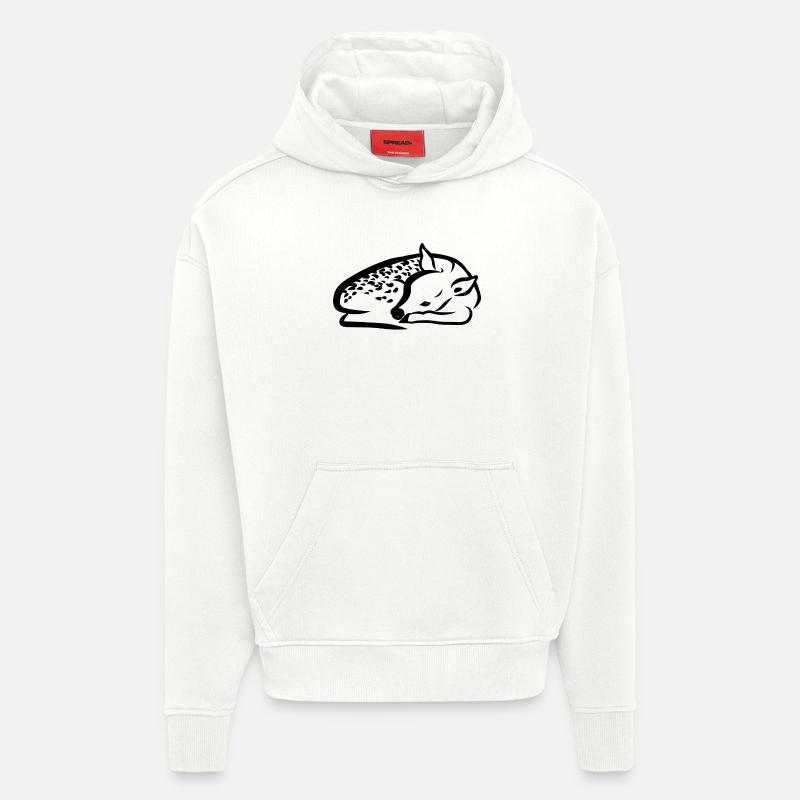 Faon couché - Sweat à capuche bio épais oversize fabriqué en UE - OFF WHITE
