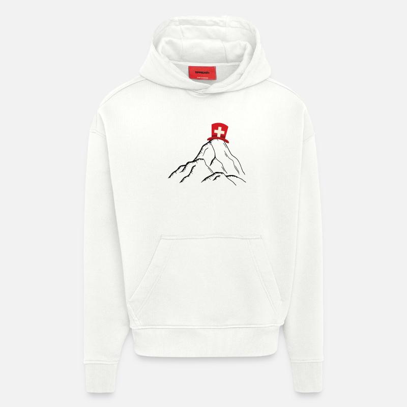 Schweiz - Schweizer Berge - Hoodie- made by SPREAD  - OFF WHITE