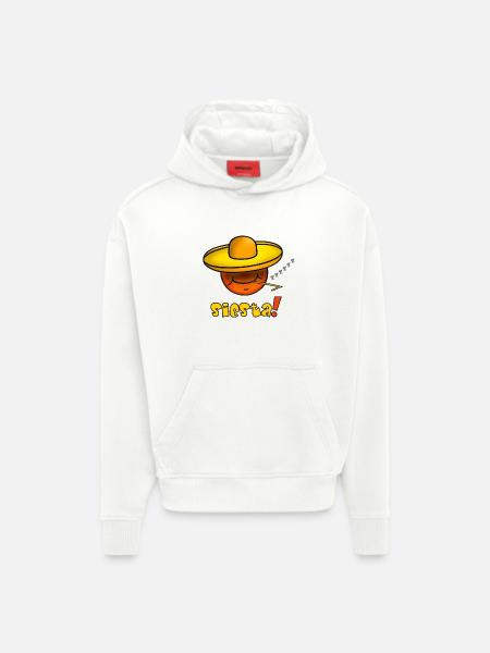 Siesta - Funny Emoticon with Sombrero Hat - Hoodie- made by SPREAD - OFF WHITE