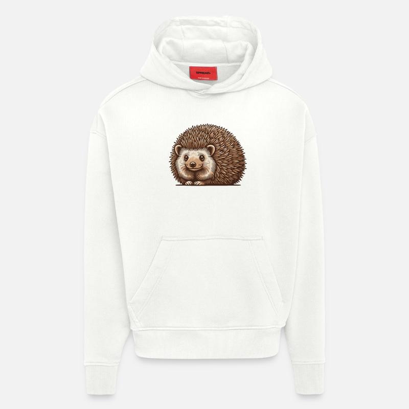 Hérisson - Sweat à capuche bio épais oversize fabriqué en UE - OFF WHITE