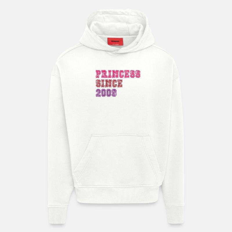 2009 Anniversaire Princesse - Sweat à capuche bio épais oversize fabriqué en UE - OFF WHITE