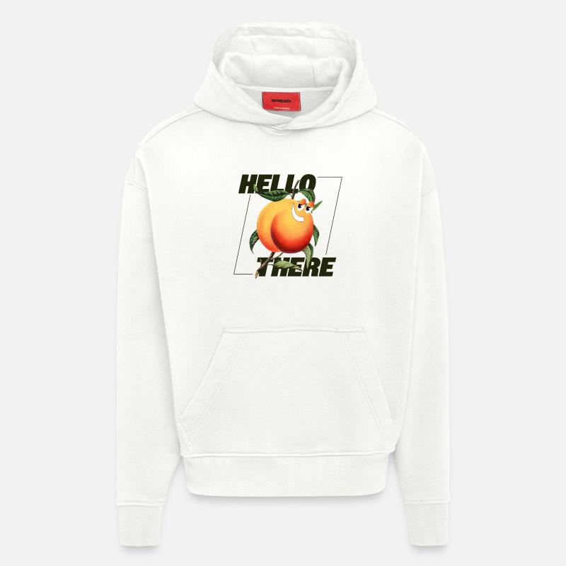 Peach Retro – Hello There Statement - Hoodie- made by SPREAD  - OFF WHITE