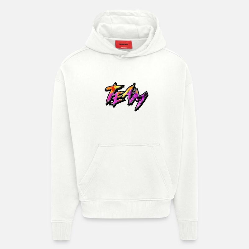 Équipe - Sweat à capuche bio épais oversize fabriqué en UE - OFF WHITE