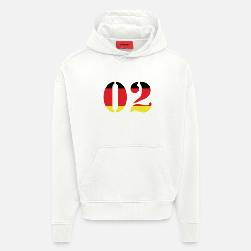 Maillot 2 numéros Allemagne - Sweat à capuche bio épais oversize fabriqué en UE - OFF WHITE