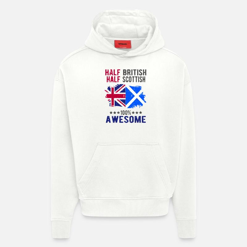 Half British Half Scotsman - Hoodie- made by SPREAD - OFF WHITE