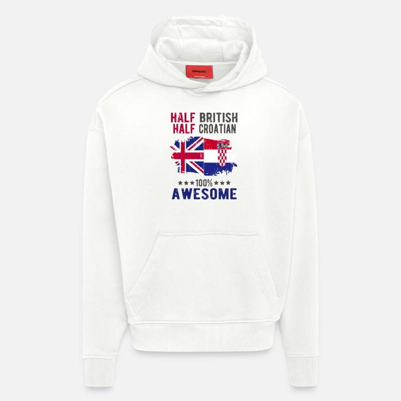 Halb Brite Halb Kroate - Hoodie- made by SPREAD  - OFF WHITE