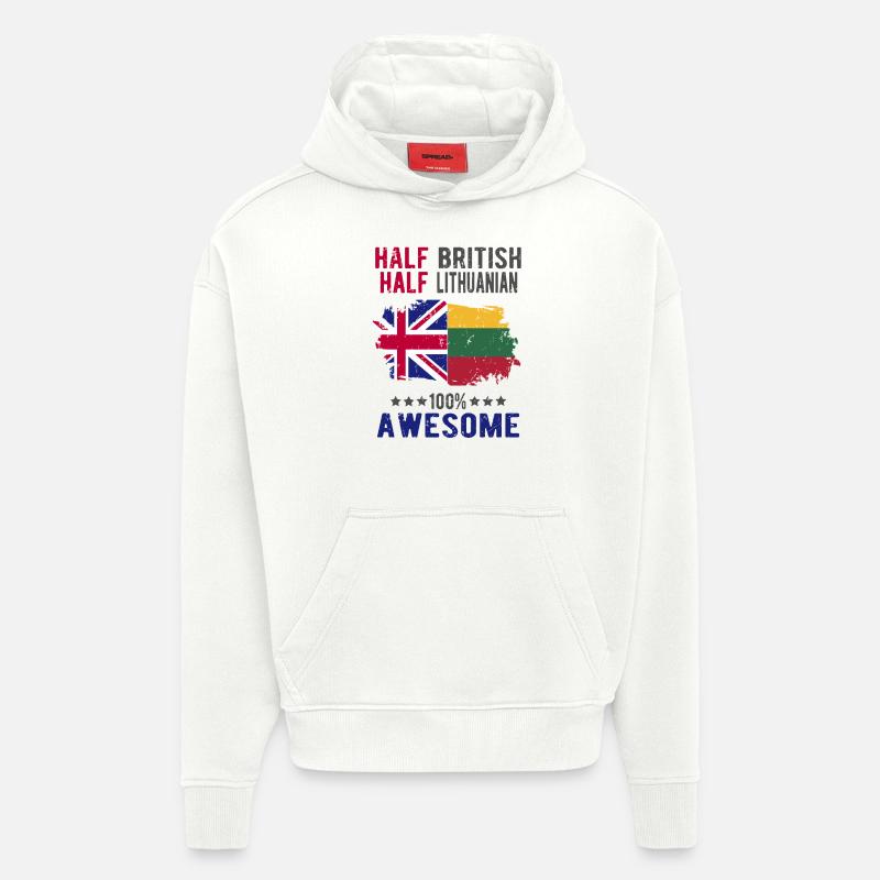 Halb Brite Halb Litauer - Hoodie- made by SPREAD  - OFF WHITE