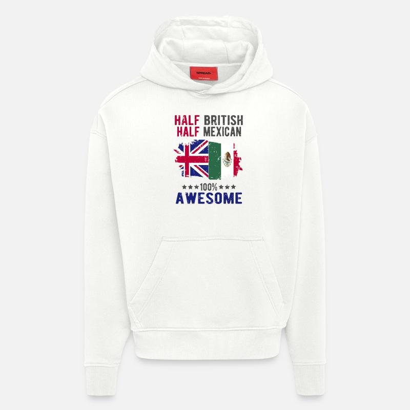 Half British Half Mexican - Hoodie- made by SPREAD - OFF WHITE