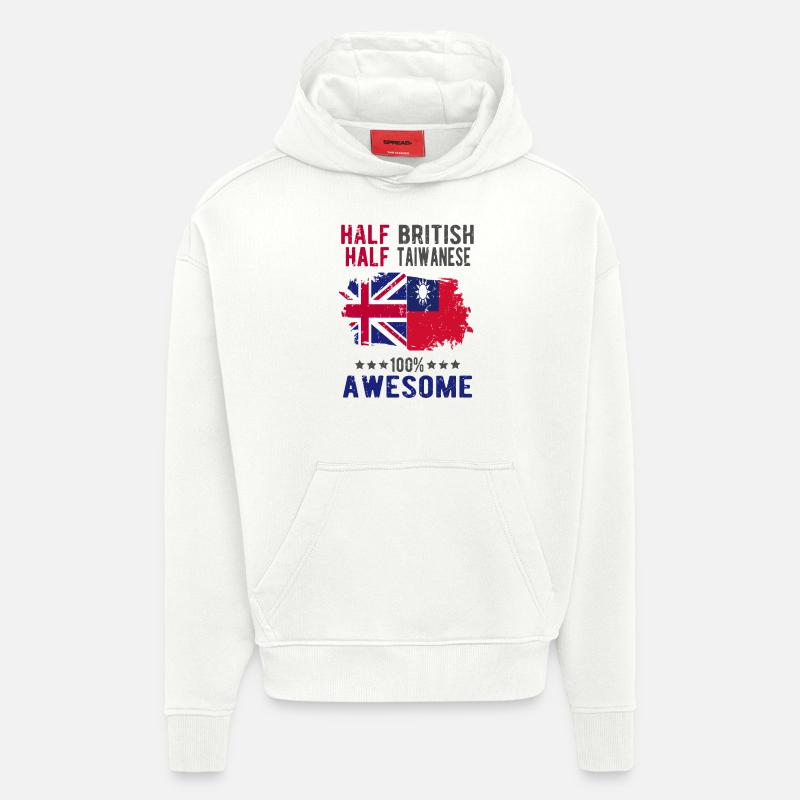 Halb Brite Halb Taiwaner - Hoodie- made by SPREAD  - OFF WHITE
