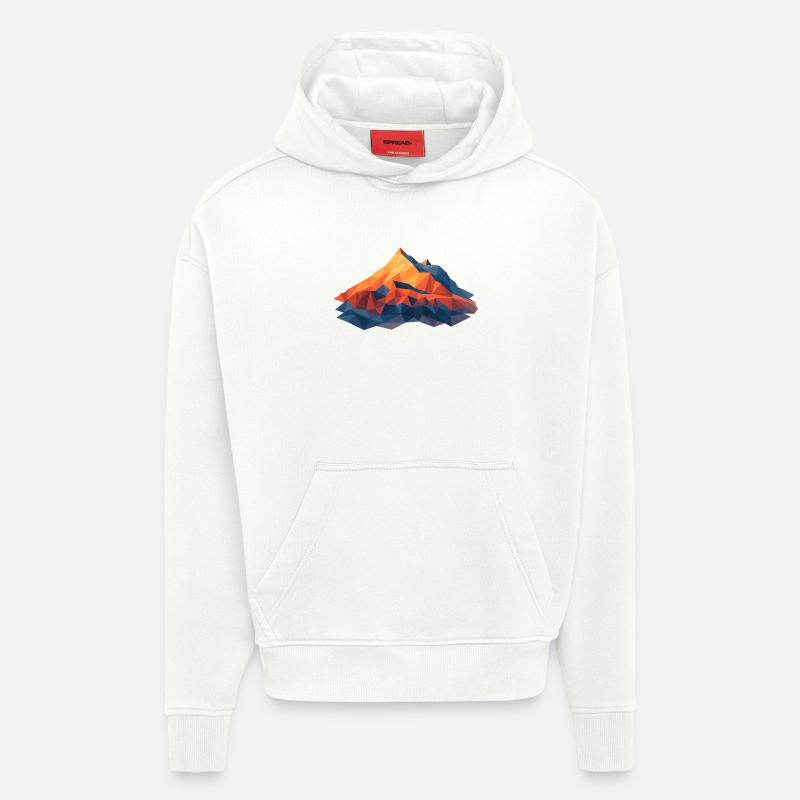 Weisshorn VS 4505m LowPoly - Sweat à capuche bio épais oversize fabriqué en UE - OFF WHITE